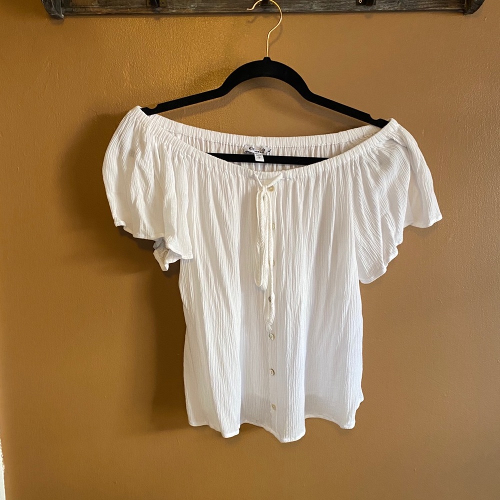 Express Off-the-shoulder Peasant style top
